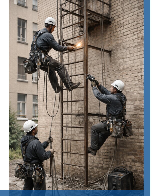 Ремонт пожарной лестницы в Конаково от 7603 р. | ВЫСОТНИК-Кнк