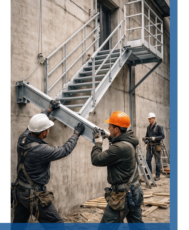 Монтаж металлических лестниц в Конаково от 15206 р. | ВЫСОТНИК-Кнк