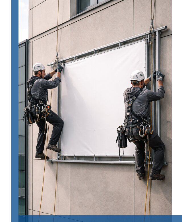 Монтаж наружной рекламной вывески в Конаково под ключ