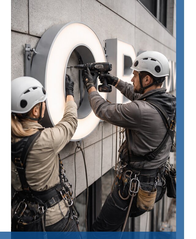 Монтаж световых букв в Конаково от 3041 р. под ключ ВЫСОТНИК-Кнк