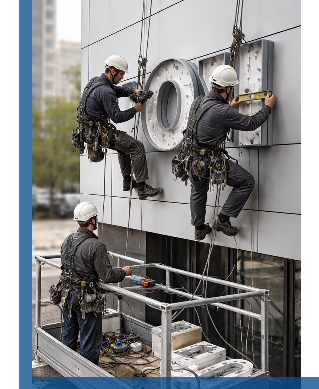 Профессиональный монтаж световых букв в Конаково под ключ