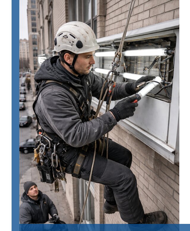 Профессиональная замена ламп в наружной вывеске в Конаково