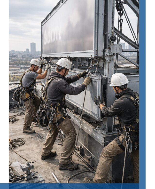 Монтаж крышной рекламной конструкции в Конаково от 60822 р.|ВЫСОТНИК-Кнк