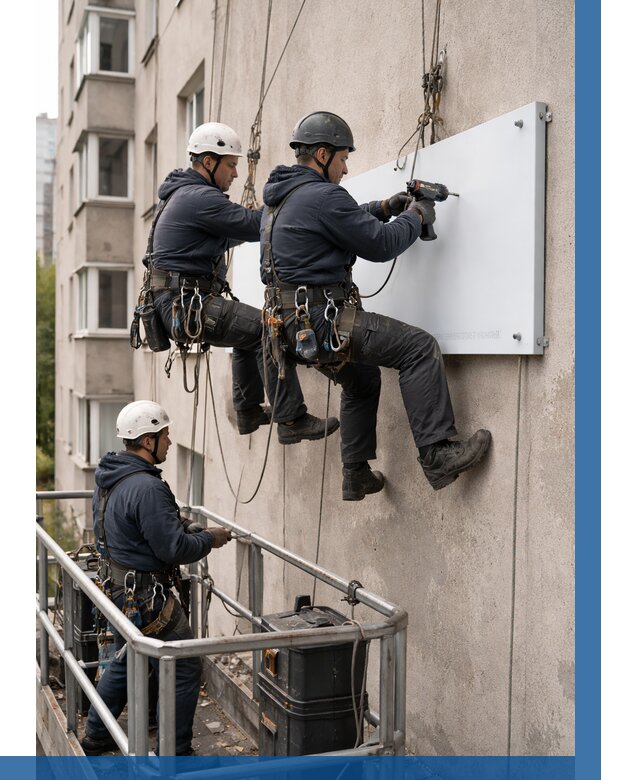 Монтаж табличек и указателей в Конаково от 3548 р. | ВЫСОТНИК-Кнк