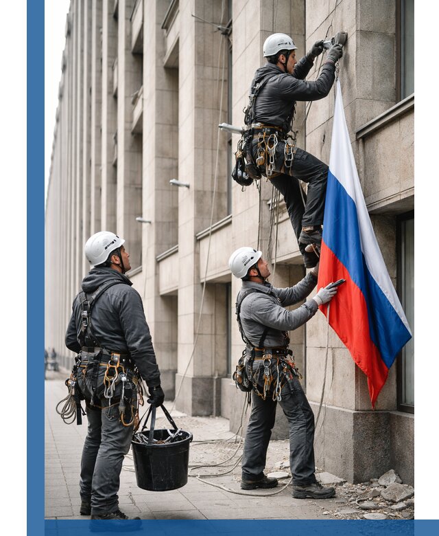 Профессиональная установка флагов на фасаде в Конаково