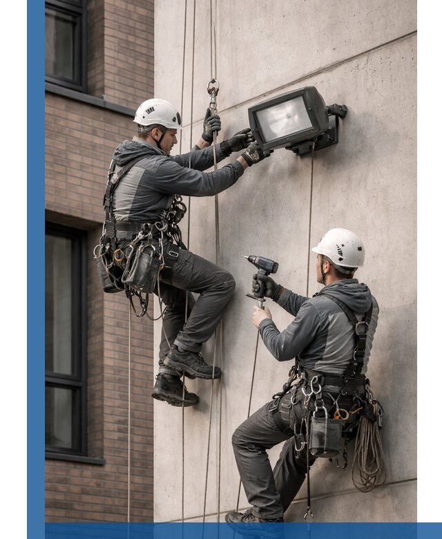 Профессиональный монтаж фасадных прожекторов в Конаково под ключ