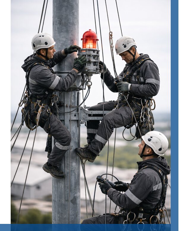 Монтаж заградительных огней в Конаково от 8616 р. | ВЫСОТНИК-Кнк