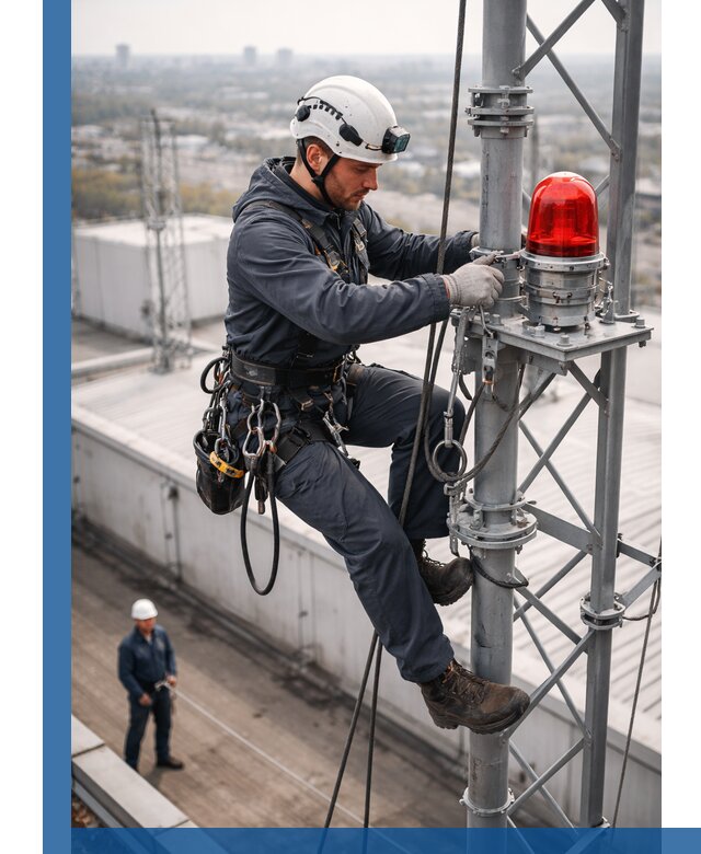 Монтаж заградительных огней и обслуживание объектов в Конаково