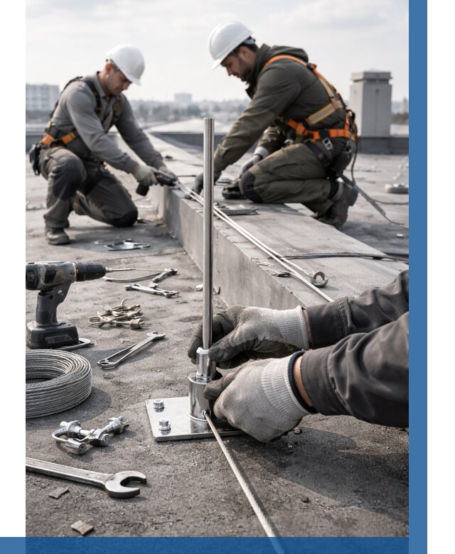 Монтаж молниезащиты на кровле в Конаково цена от 25343 р. | ВЫСОТНИК-Кнк