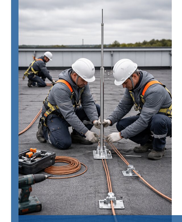 Монтаж молниезащиты на кровле в Конаково под ключ с гарантией