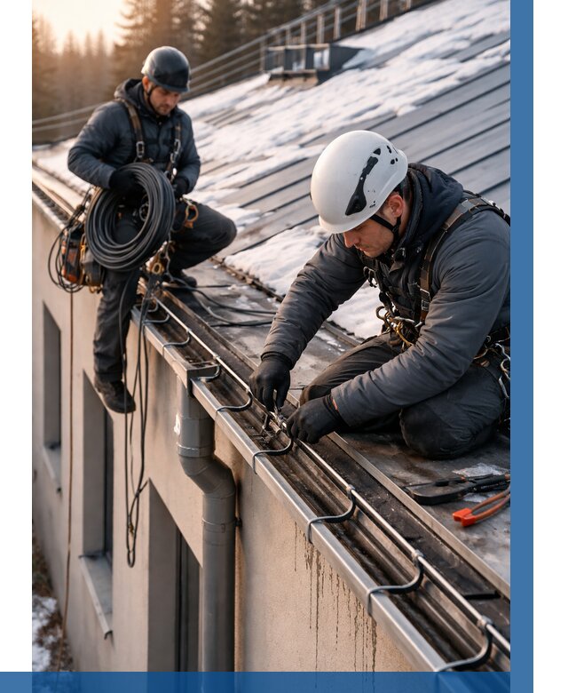 Монтаж греющего кабеля на кровле в Конаково от 456 р. | ВЫСОТНИК-Кнк