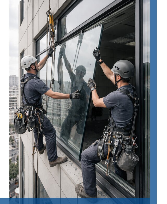 Замена стеклопакетов на высоте в Конаково от 5575 р. | ВЫСОТНИК-Кнк