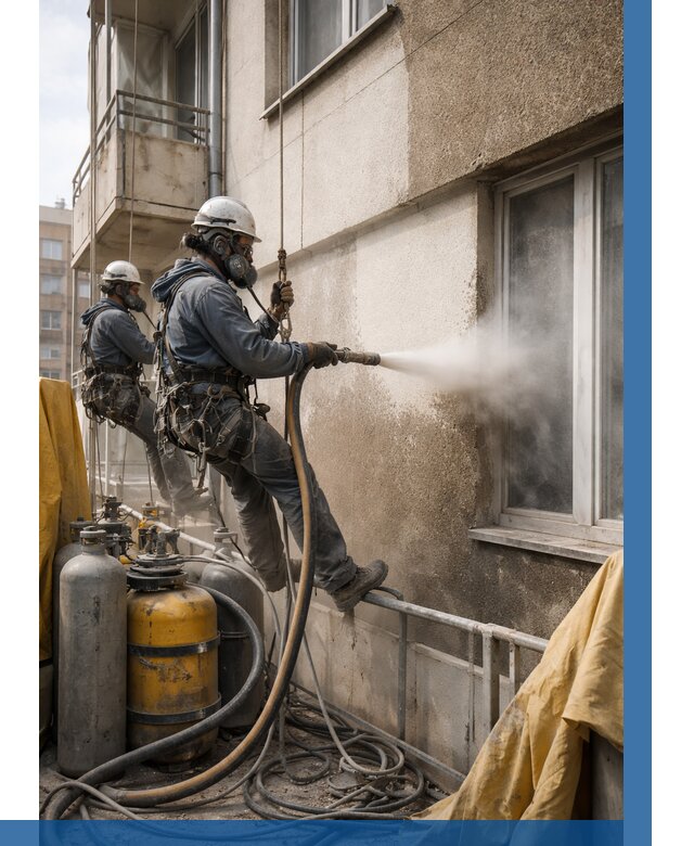 Пескоструйная очистка фасада в Конаково от 659 р. | ВЫСОТНИК-Кнк