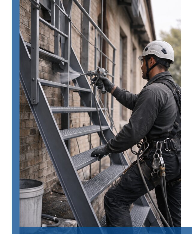 Покраска и антикоррозионная защита пожарных лестниц в Конаково