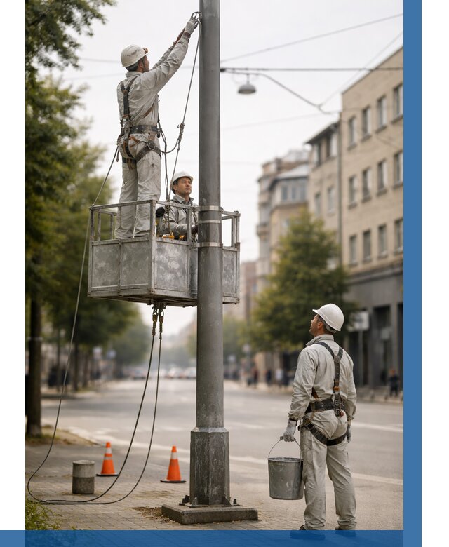 Покраска опор освещения в Конаково от 5069 р. | ВЫСОТНИК-Кнк
