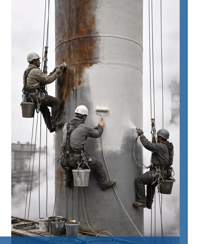 Покраска дымовых труб в Конаково от 8616 р. | ВЫСОТНИК-Кнк