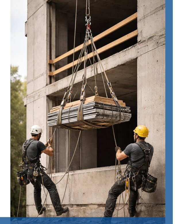 Подъем материала на этаж веревками в Конаково от 1521 р. | ВЫСОТНИК-Кнк