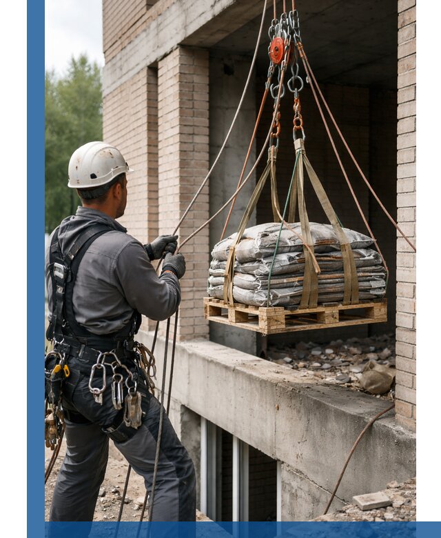 Подъем материалов на этаж веревками в Конаково оперативно