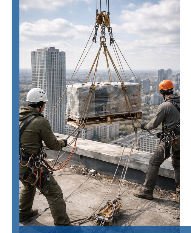 Подъем и монтаж крупногабаритных грузов на крышу в Конаково