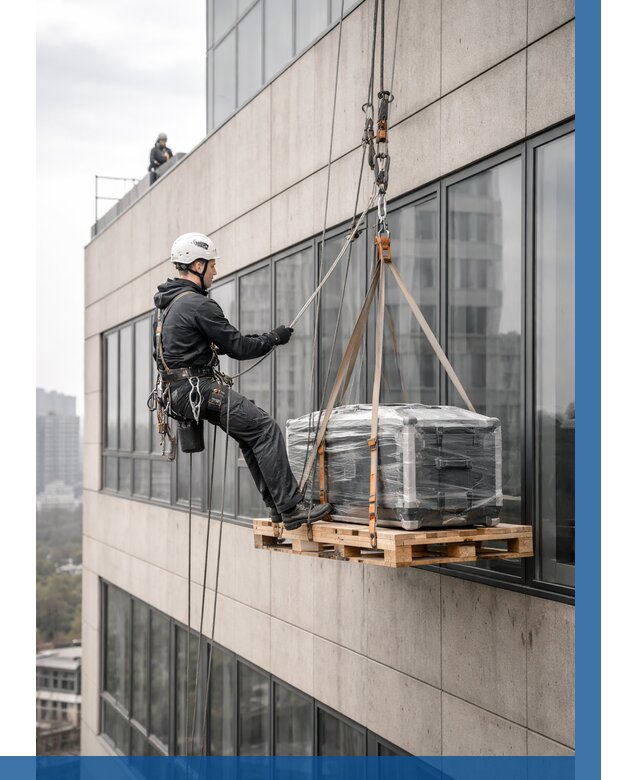 Спуск груза по фасаду в Конаково от 3548 р. | ВЫСОТНИК-Кнк