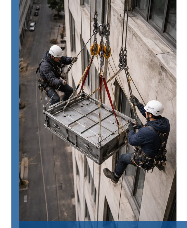 Спуск и подъем грузов по фасаду в Конаково для зданий