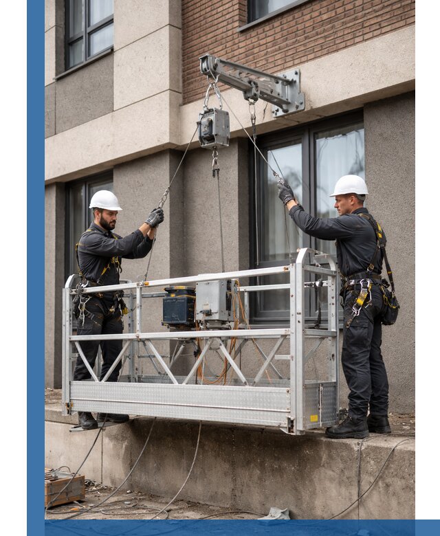 Монтаж и подъем фасадной люльки в Конаково с гарантией безопасности