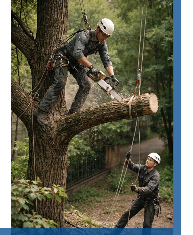 Спил деревьев альпинистами в Конаково от 8110 р. | ВЫСОТНИК-Кнк