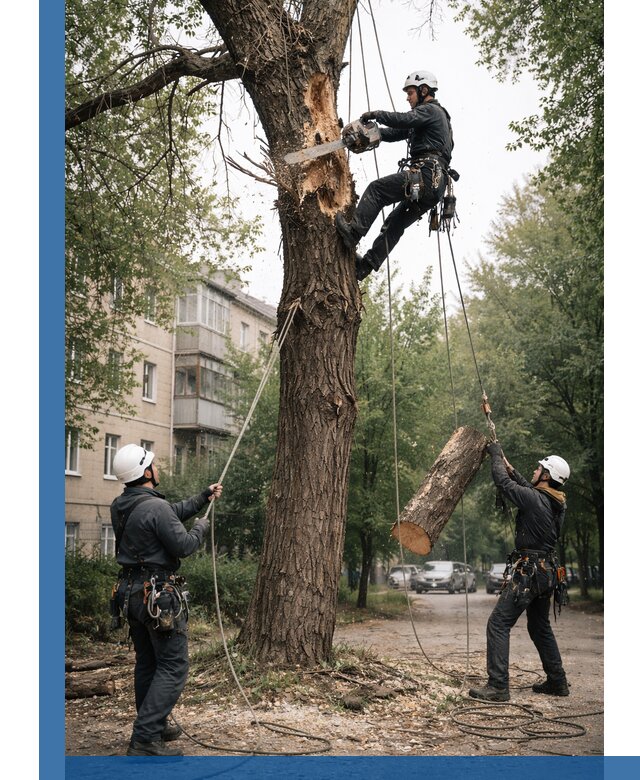 Срочное удаление аварийных деревьев в Конаково с гарантией безопасности