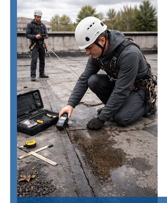 Обследование кровли на протечки и выявление дефектов в Конаково