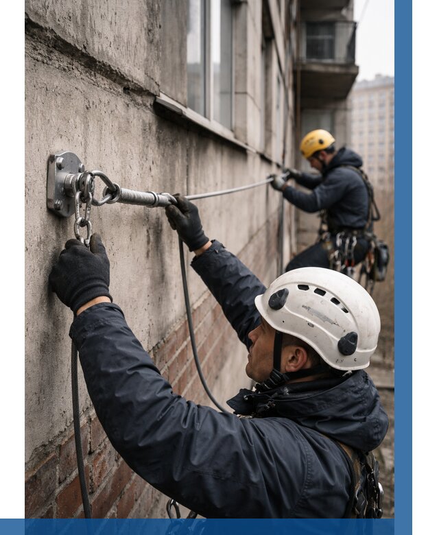 Монтаж анкерных линий в Конаково от 3041 р. | ВЫСОТНИК-Кнк