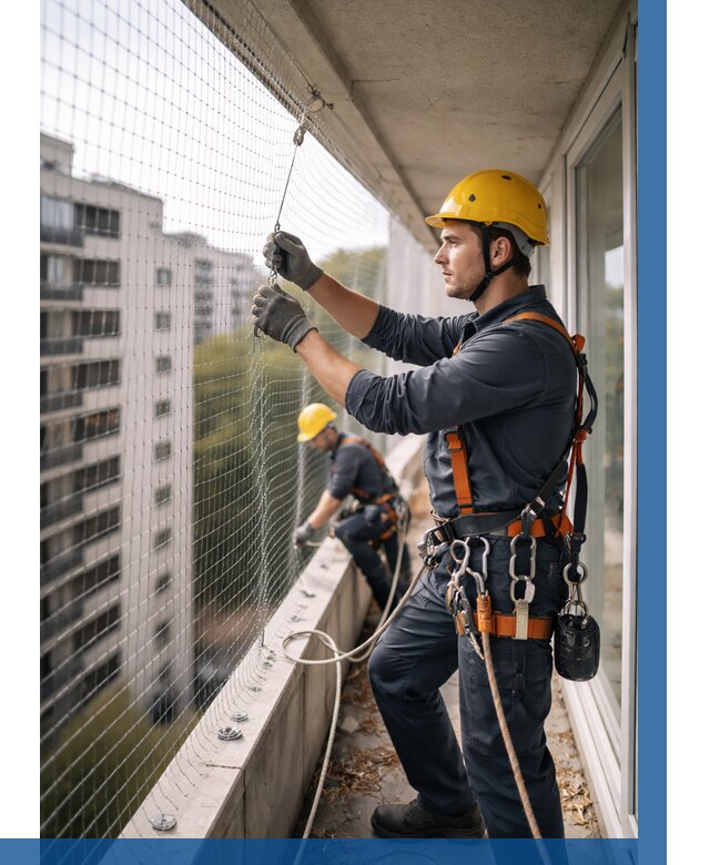 Монтаж сетки от птиц в Конаково от 4562 р. | ВЫСОТНИК-Кнк